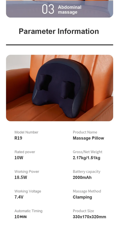 Trapezius Electric Neck Massage Pillow For Elderly